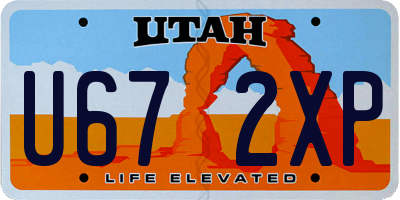 UT license plate U672XP