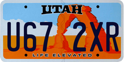 UT license plate U672XR