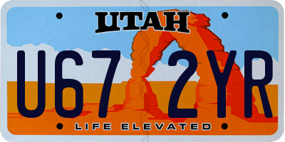UT license plate U672YR