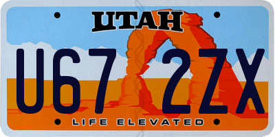 UT license plate U672ZX
