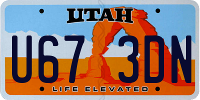 UT license plate U673DN