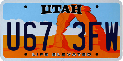 UT license plate U673FW