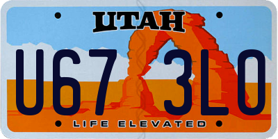 UT license plate U673LO