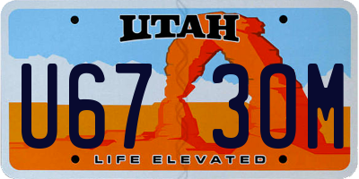 UT license plate U673OM