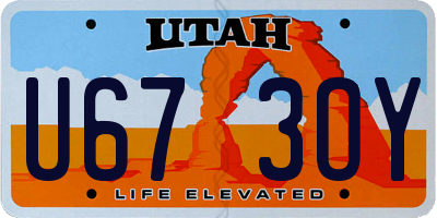 UT license plate U673OY