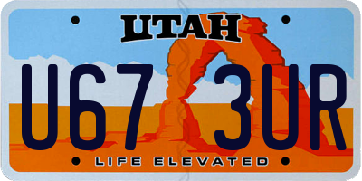 UT license plate U673UR