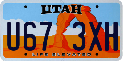 UT license plate U673XH