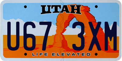 UT license plate U673XM