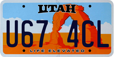 UT license plate U674CL