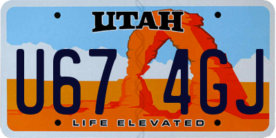 UT license plate U674GJ