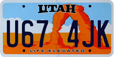 UT license plate U674JK