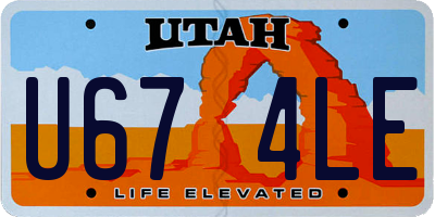 UT license plate U674LE