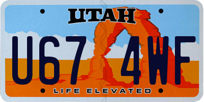 UT license plate U674WF