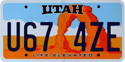 UT license plate U674ZE