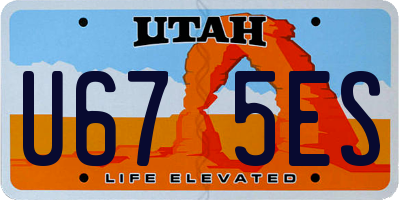 UT license plate U675ES