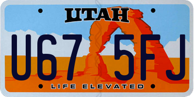 UT license plate U675FJ