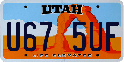 UT license plate U675UF