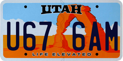 UT license plate U676AM