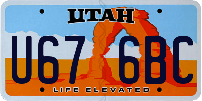 UT license plate U676BC