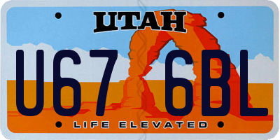 UT license plate U676BL