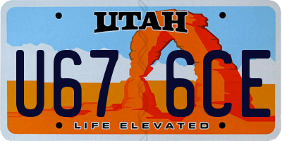 UT license plate U676CE