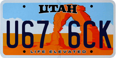 UT license plate U676CK