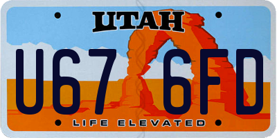 UT license plate U676FD