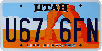UT license plate U676FN