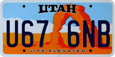 UT license plate U676NB