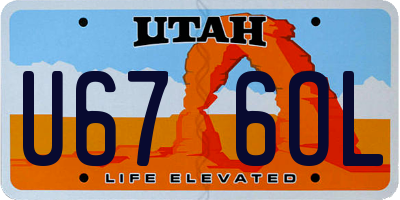 UT license plate U676OL