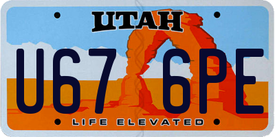 UT license plate U676PE