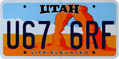 UT license plate U676RF
