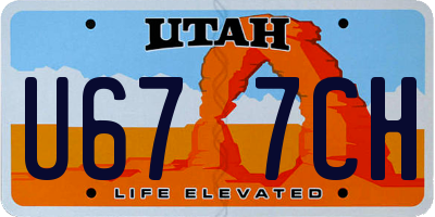 UT license plate U677CH