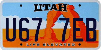 UT license plate U677EB