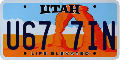 UT license plate U677IN
