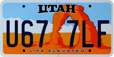 UT license plate U677LF