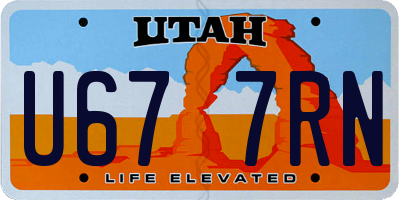 UT license plate U677RN