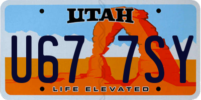 UT license plate U677SY