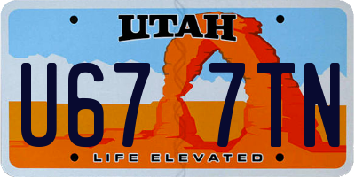 UT license plate U677TN
