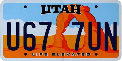 UT license plate U677UN