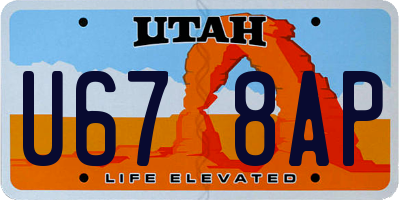 UT license plate U678AP
