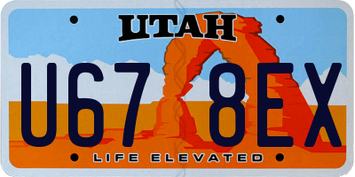 UT license plate U678EX