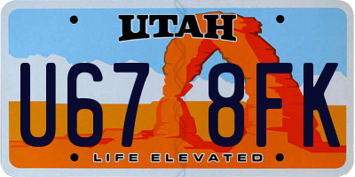 UT license plate U678FK