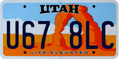 UT license plate U678LC