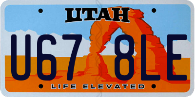 UT license plate U678LE
