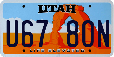 UT license plate U678ON