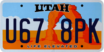UT license plate U678PK