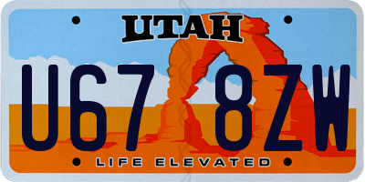 UT license plate U678ZW