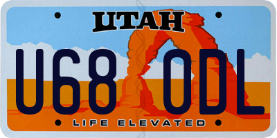 UT license plate U680DL