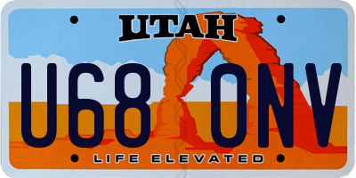 UT license plate U680NV